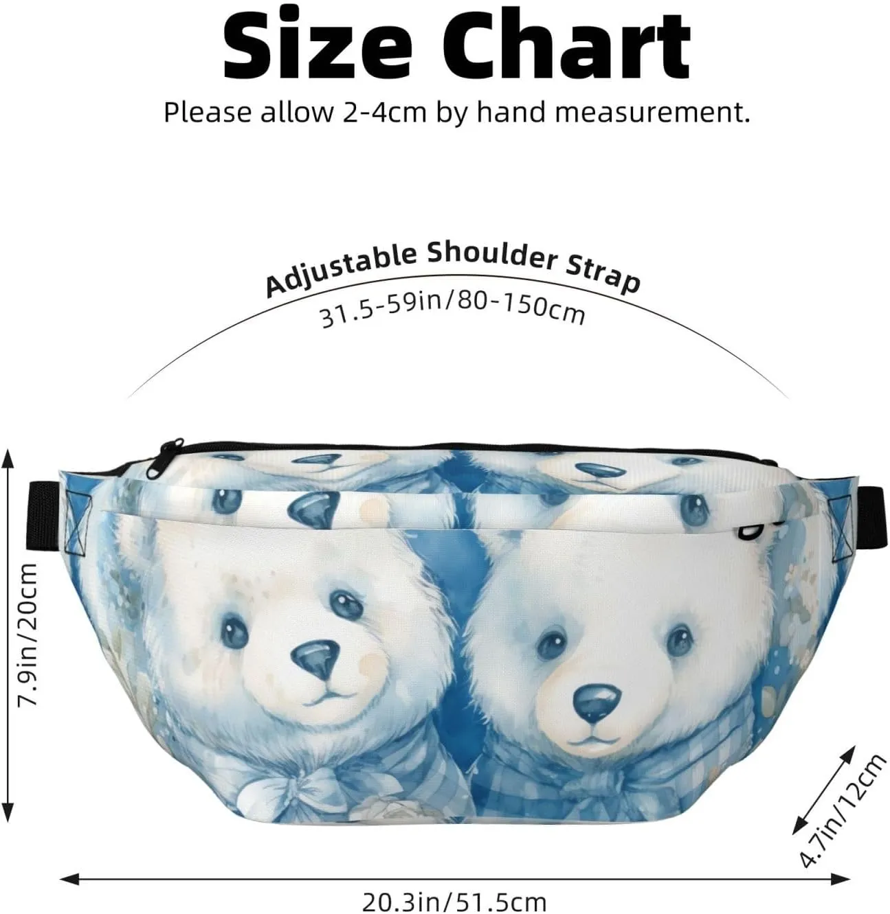 Fanny Pack for Men Women Two Bears in Plaid Clothes Belt Bag with Adjustable Strap Fashion Waist Bag Waist Pack for Travel