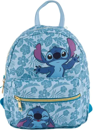 Fast Forward Disney Stitch 10” PU Small Backpack – Cute Mini Daypack with Front Pocket