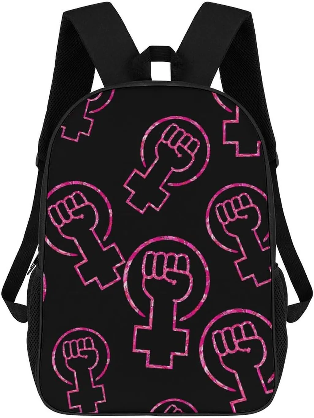 Feminist Fist Power Casual Backpack 17 Inch Travel Hiking Laptop Business Bag Unisex Gift for Outdoor Work Camping