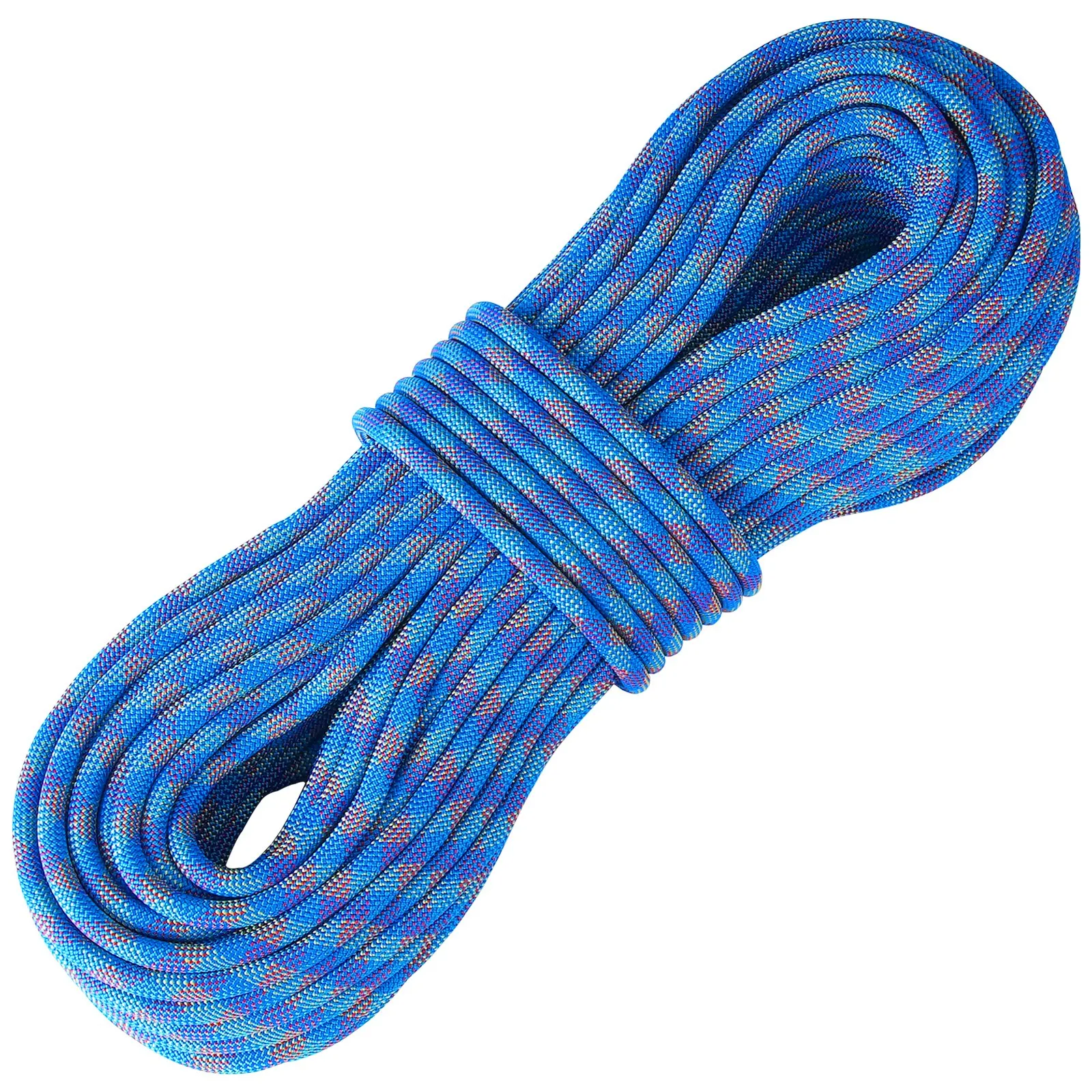 (FINAL PRICES ARE LOWER ON OUR SITE!) VEVOR 10.2mm Dynamic Climbing Rope, 60M(197ft) Outdoor Rock Climbing Rope 25KN Breaking Tension, Fiber Rope with Steel Snap Hooks for Escape, Rappelling, Fire Rescue, Blue