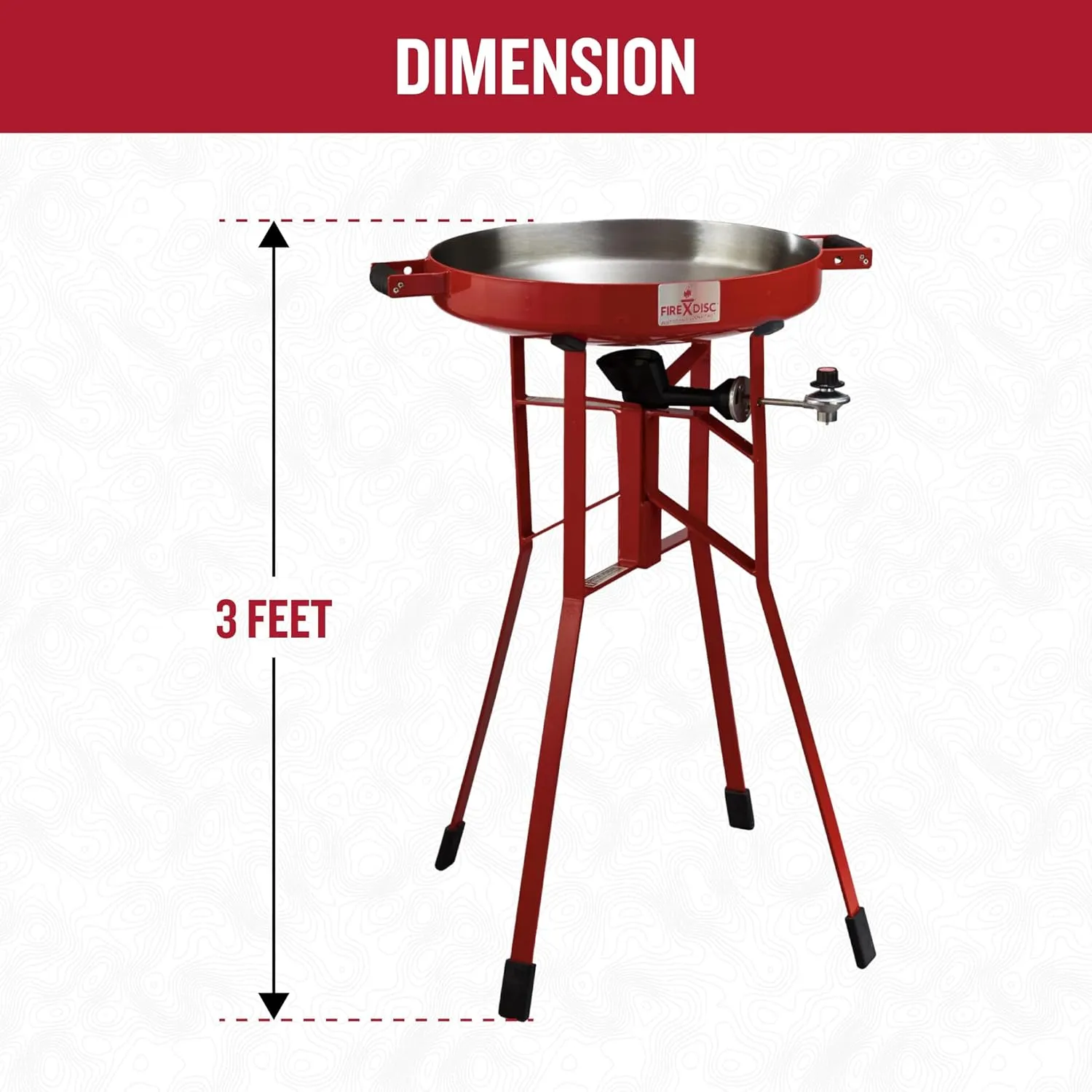 FIREDISC Original 380 Tall Outdoor Portable Propane Cooker in Fireman Red TCGFD22HRR, Camping, Backpacking, and Camping Grill, Single Burner Stove and Tailgate Essential