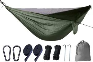 Fly Hammock Camping - Hammock Camping Shelter, Lightweight Sleeping Netting Outdoors | Multifunctional Camping Hammock with Fly Mesh, Accessories for Hiking Backpacking Backyard Beach