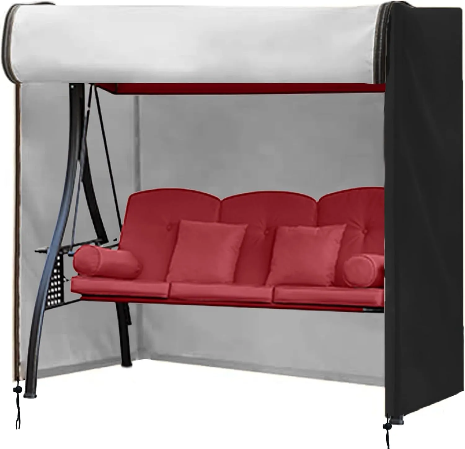 FLYMEI Outdoor Swing Cover 3 Triple Seater Hammock Cover for Porch Swing Canopy Glider Chair and Other Patio Furniture, Waterproof Windproof All Weather Protection, 87'' (L) x 49''(W) x 67''(H)