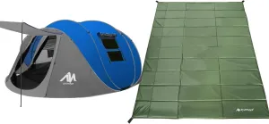 Foam Sleeping Pad   Pop Up Tent, 6 Person Waterproof Tent & Large Thick Camping Mat