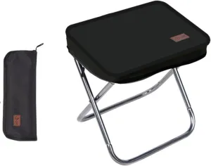 Folding Camping Stool Portable Folding Stool Quick storage BBQ Fishing with Carry Bag Lightweight Design Can Be Put Into Trouser Pocket (Black Large)