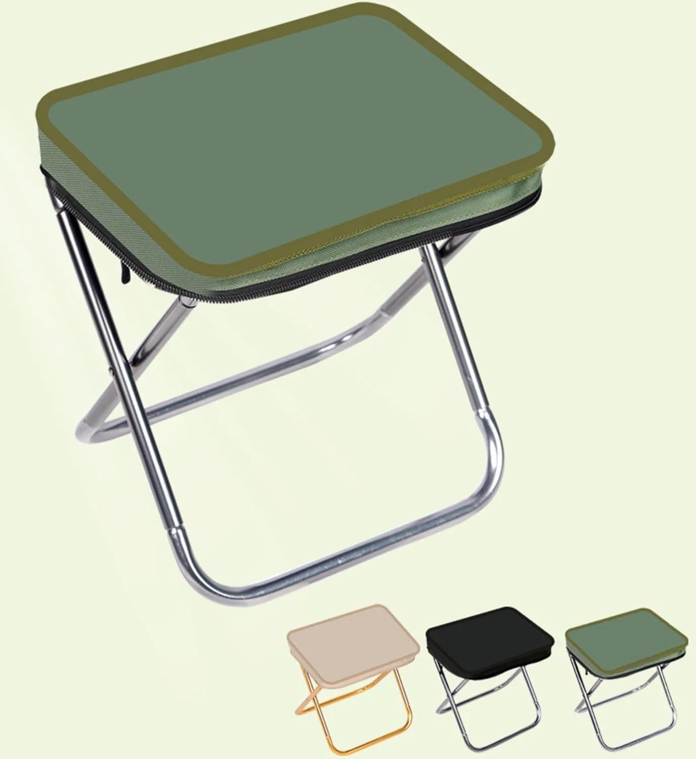 Folding Camping Stool Portable Folding Stool Quick storage BBQ Fishing with Carry Bag Lightweight Design Can Be Put Into Trouser Pocket (Black Large)