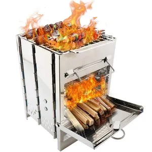 Folding Camping Stove, Portable Wood Burning Camp Stoves for Outdoor Cooking,Picnic,BBQ