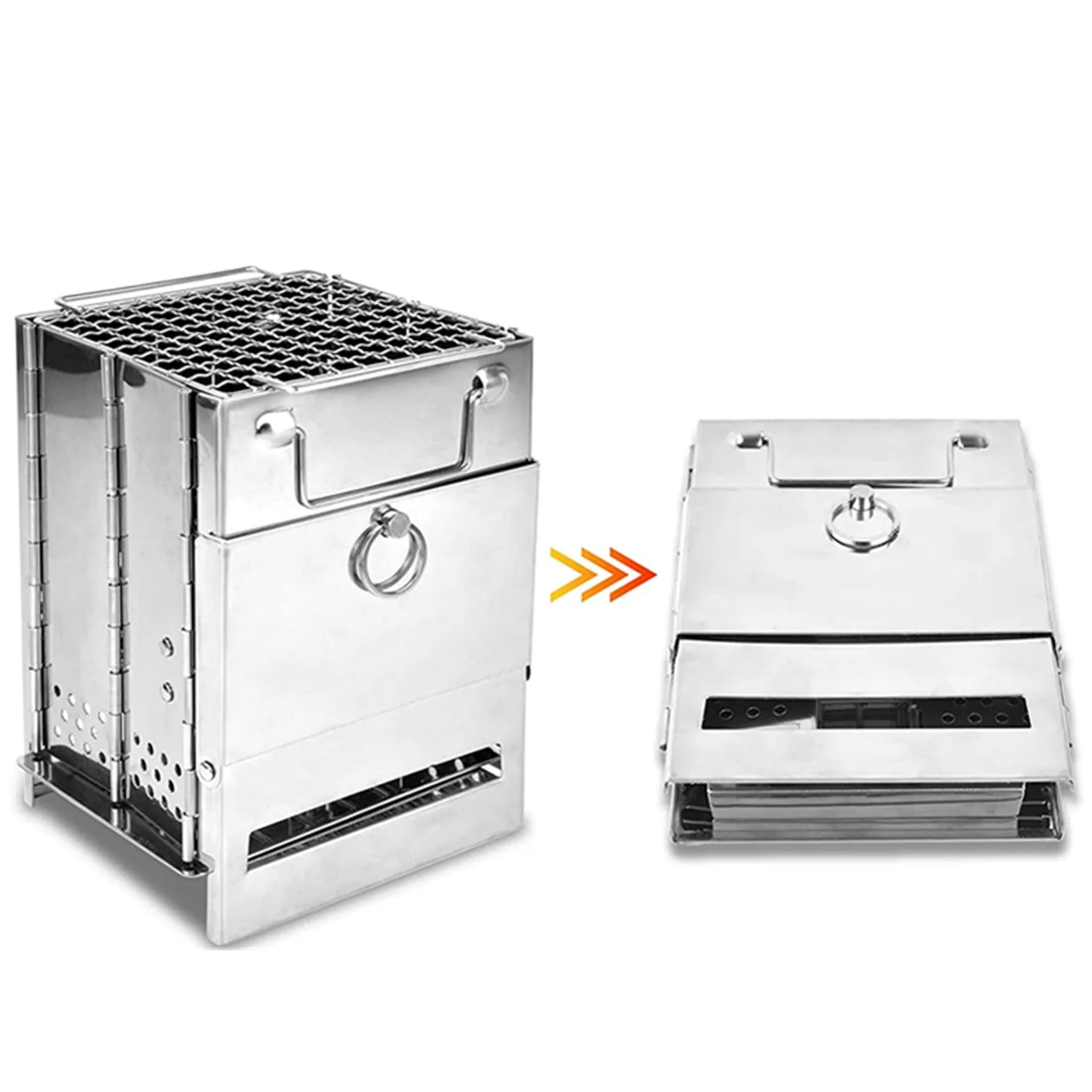 Folding Camping Stove, Portable Wood Burning Camp Stoves for Outdoor Cooking,Picnic,BBQ