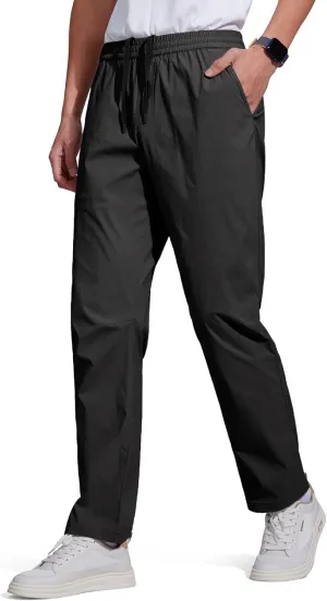 FREE SOLDIER Men's Elastic Waist Water Resistant Quick-Dry Hiking Outdoor Workout Casual Pants