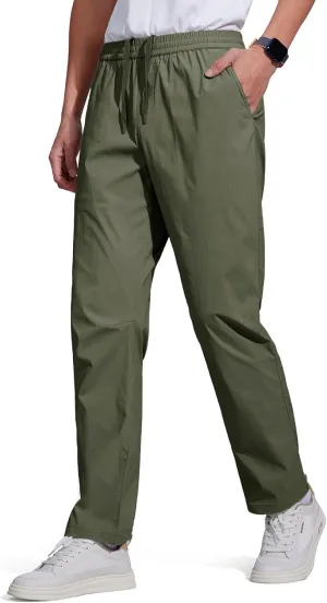 FREE SOLDIER Men's Elastic Waist Water Resistant Quick-Dry Hiking Outdoor Workout Casual Pants