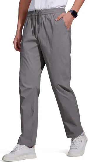 FREE SOLDIER Men's Elastic Waist Water Resistant Quick-Dry Hiking Outdoor Workout Casual Pants