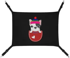 French Bulldog Cat Hanging Hammock Soft Breathable Pet Cage Dog Hammock with Adjustable Straps and Metal Hooks
