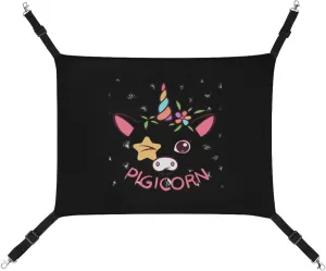 Funny Unicorn Pigicorn Hanging Cat Bed Soft Breathable Pet Hammock for Cage Pet Sleeper for Kitten Ferret Puppy Rabbit