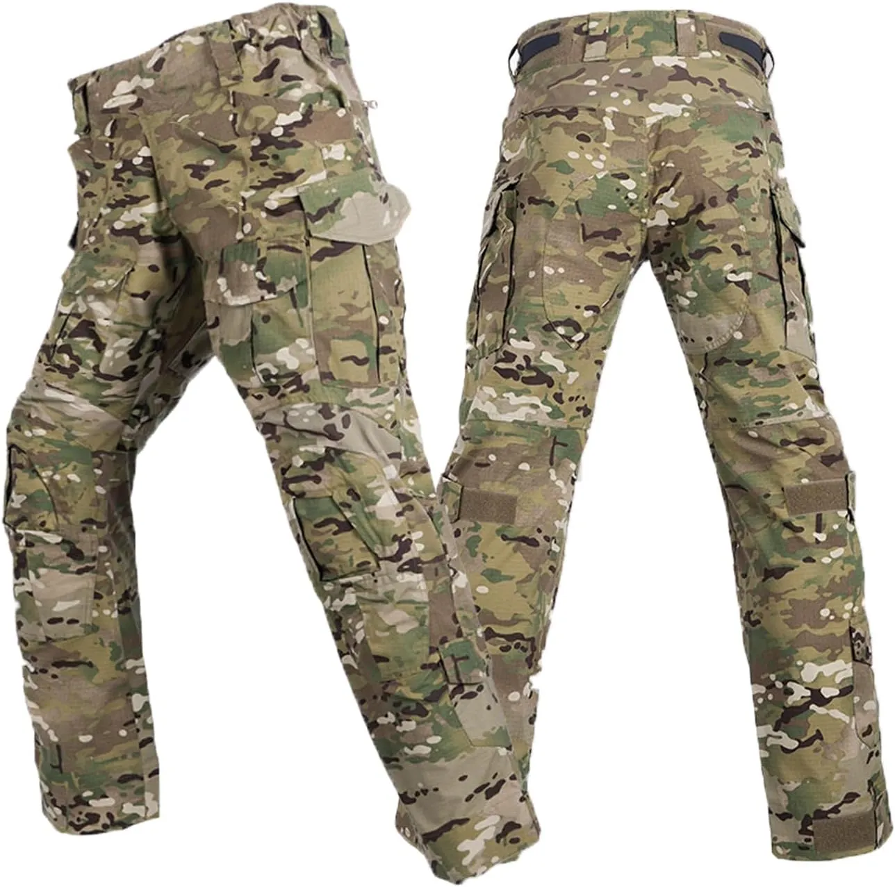 G3 Tactical Combat Pants, Men's Military Ripstop Camo Army Pants for Outdoor Hunting Paintballing - No Kneepad