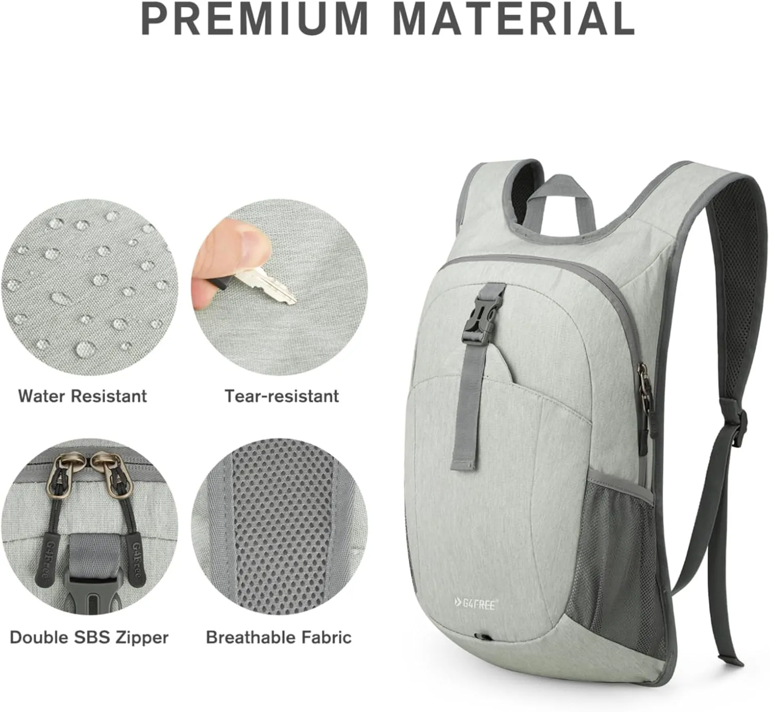 G4Free 12L Hiking Backpack, Lightweight Small Hiking Daypack for Outdoor Travel Mini Foldable Shoulder Bag