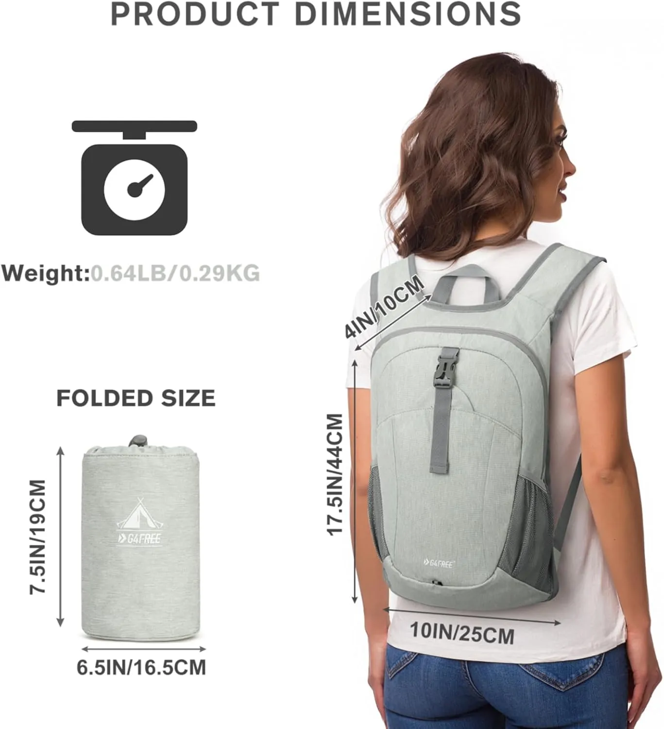 G4Free 12L Hiking Backpack, Lightweight Small Hiking Daypack for Outdoor Travel Mini Foldable Shoulder Bag