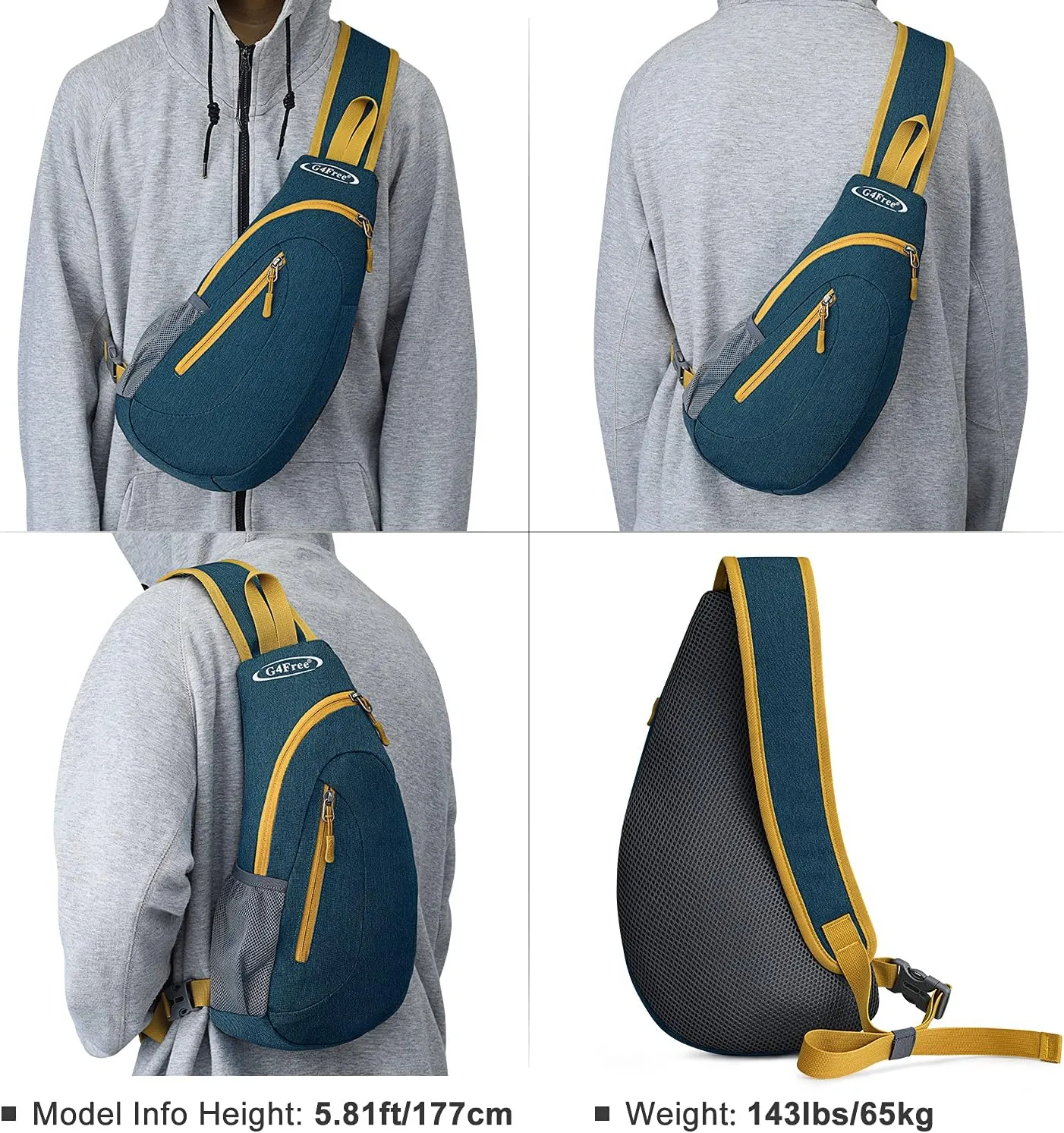 G4Free Sling Bags Men and Women Shoulder Backpack Small Crossbody Chest Sling Backpack (Dark blue)