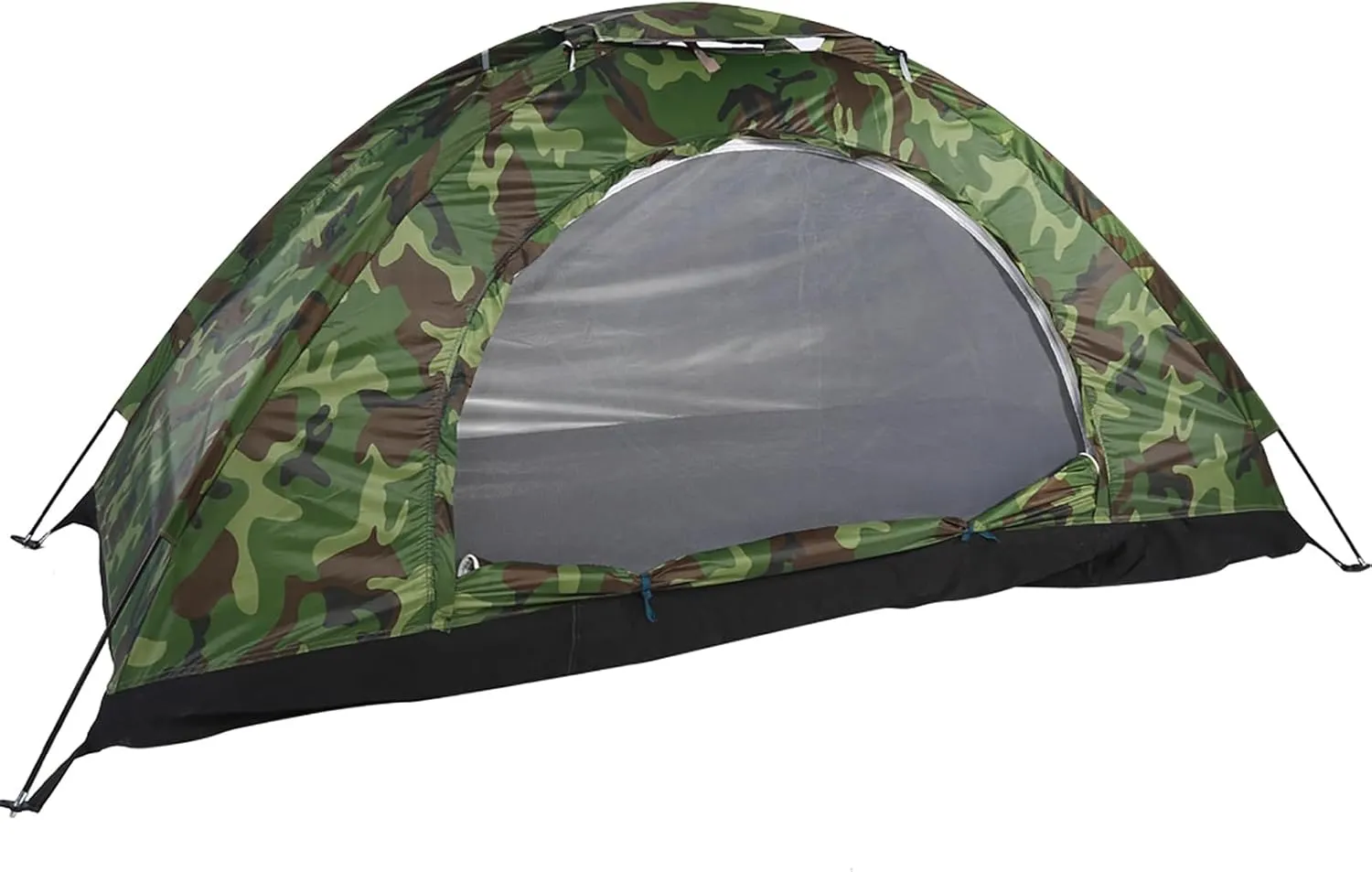 Gaeirt Camouflage 1 Person Dome Tent, Silver Coated Polyester, UV Protection, Waterproof, Portable, Lightweight, Ideal for Camping, Hiking, Beach, Fishing, Picnic