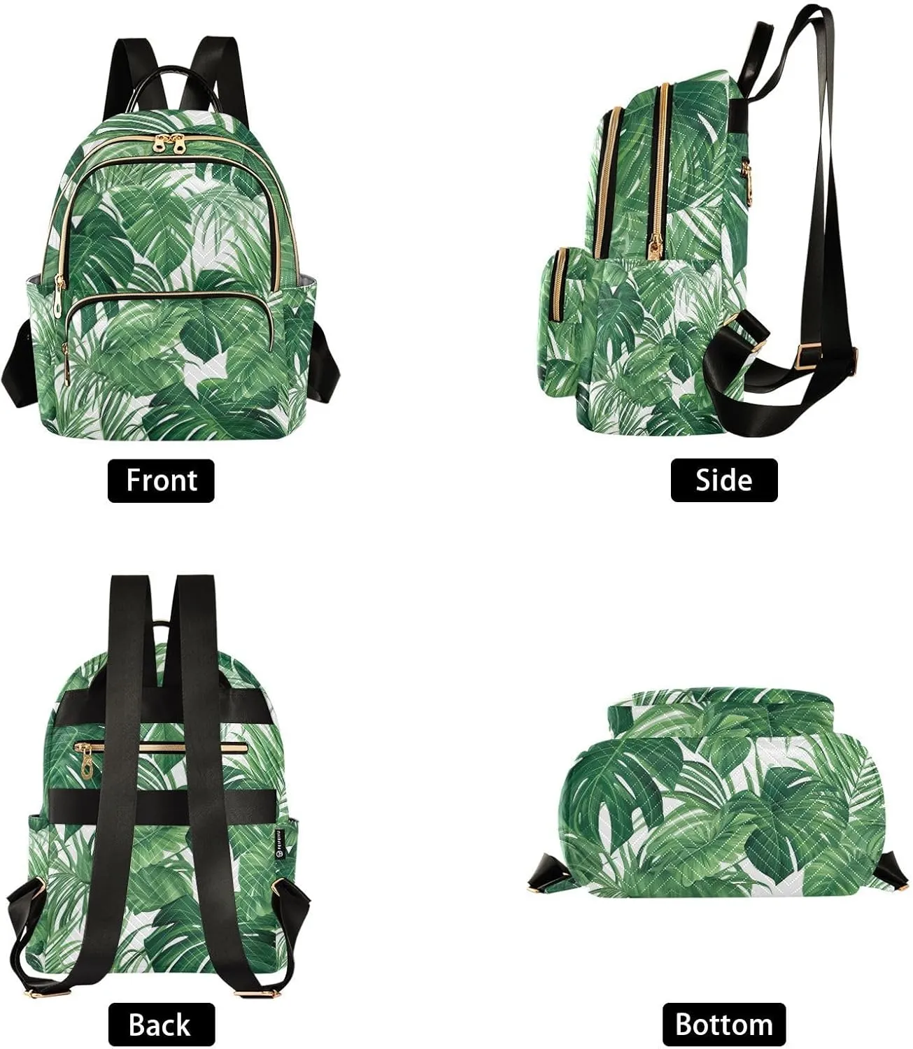 GAIGEO Green Tropical Palm Leaves Women’s Backpack, Small Lightweight Backpack, Fancy Backpack, S