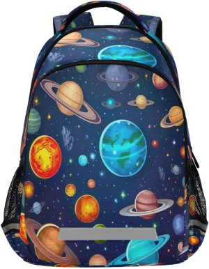 Galaxy Planets Design Waterproof Backpack - Casual Outdoor Sports Daypack with Ergonomic Shoulder Straps#116