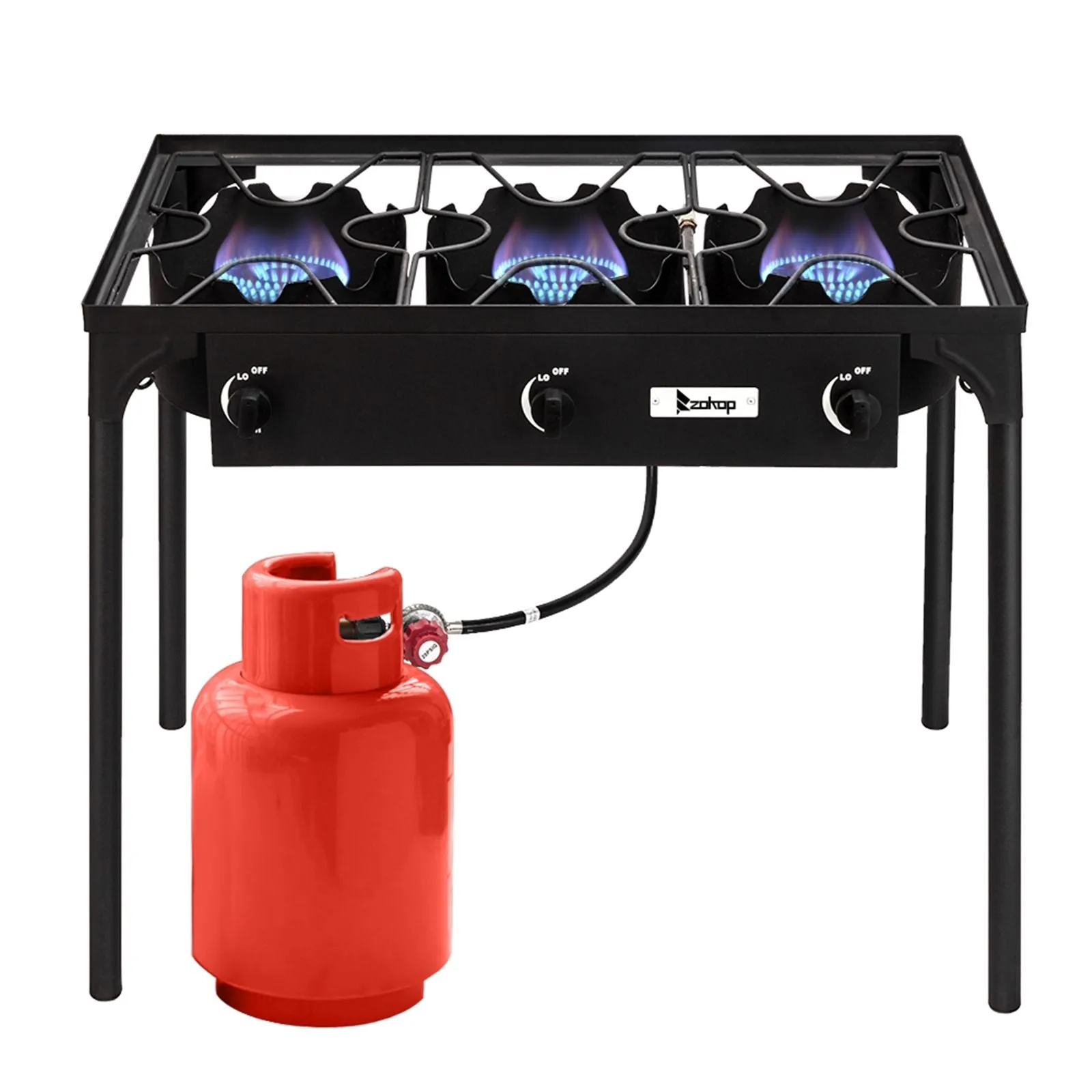 Gas Pressure Cooking Propane Stove Portable Camp Problem-solving Burner (Three 225000-BTU) Stock-clearance Burner Outdoor Iron Cast High Patio Cooker