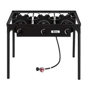 Gas Pressure Cooking Propane Stove Portable Camp Problem-solving Burner (Three 225000-BTU) Stock-clearance Burner Outdoor Iron Cast High Patio Cooker