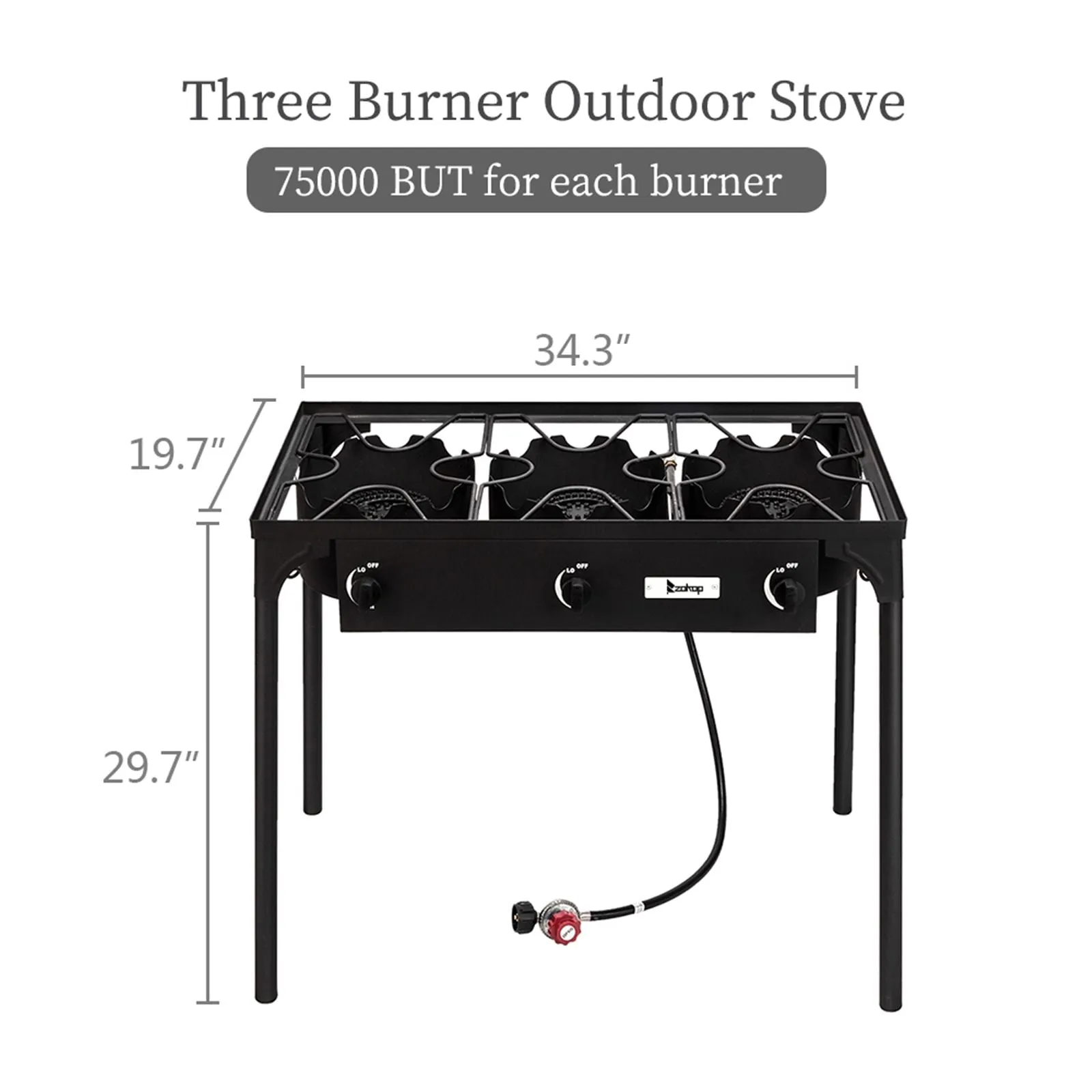 Gas Pressure Cooking Propane Stove Portable Camp Problem-solving Burner (Three 225000-BTU) Stock-clearance Burner Outdoor Iron Cast High Patio Cooker
