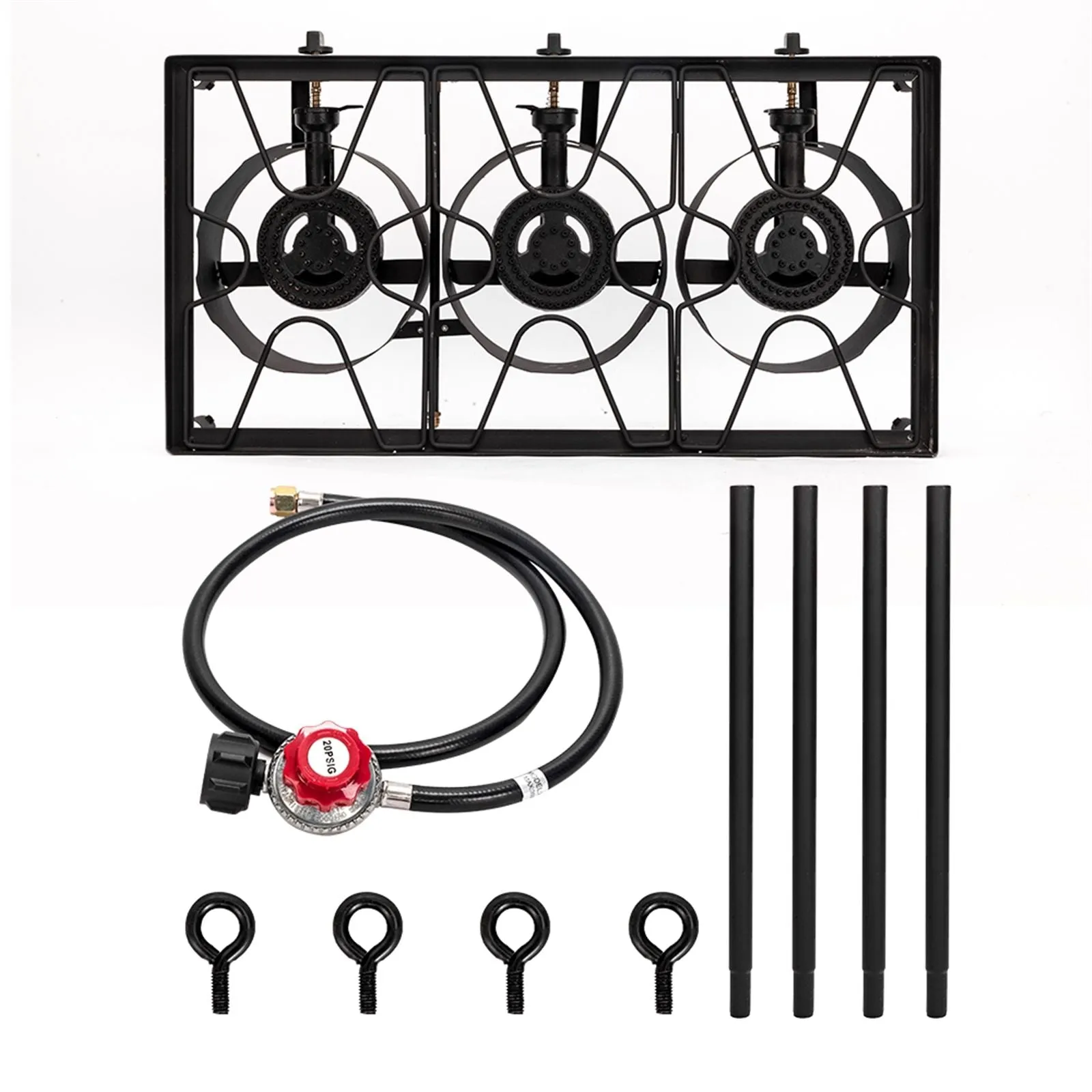 Gas Pressure Cooking Propane Stove Portable Camp Problem-solving Burner (Three 225000-BTU) Stock-clearance Burner Outdoor Iron Cast High Patio Cooker