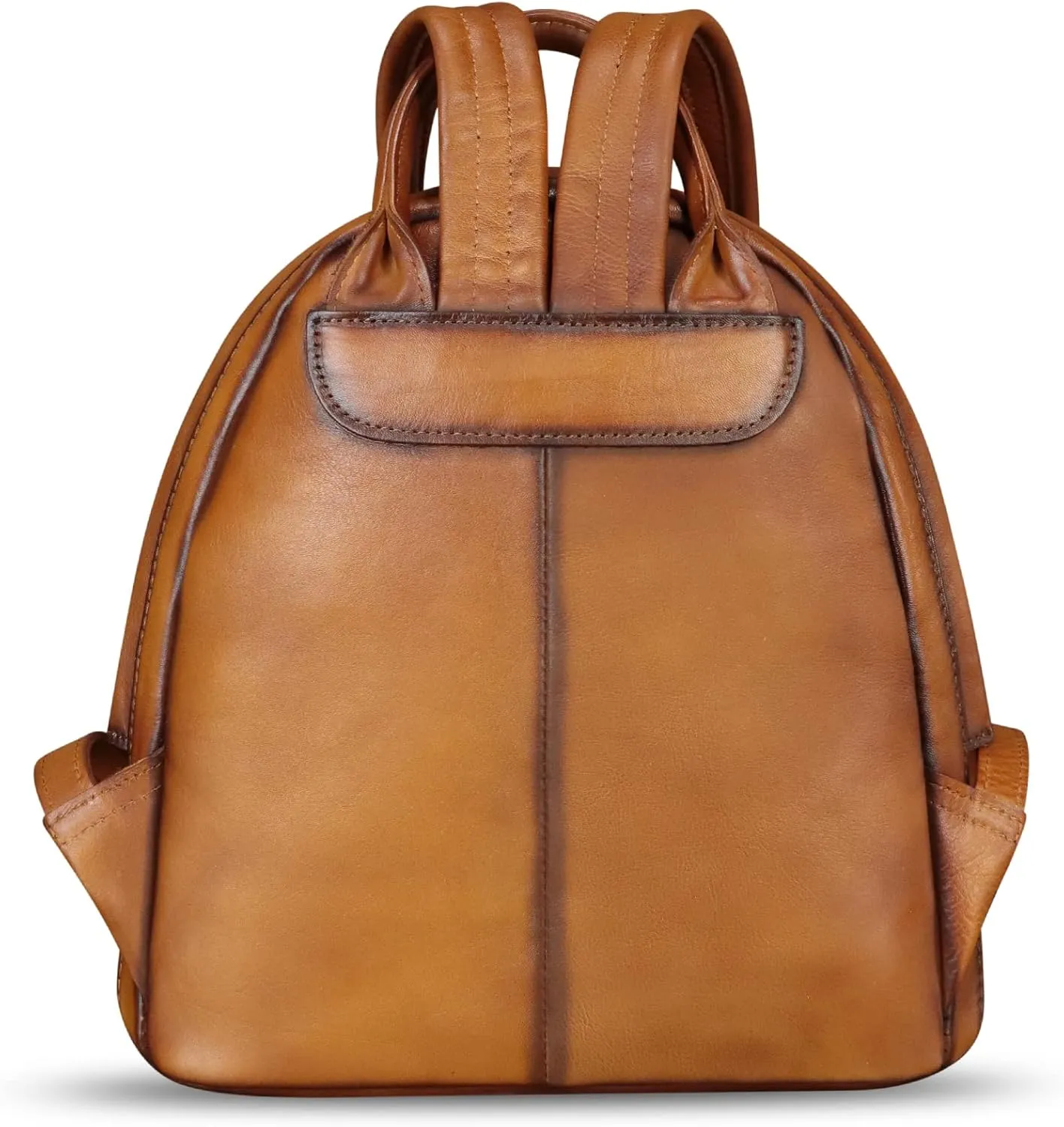 Genuine Leather Backpack for Women Hand Painted Purse Retro Leather Handmade College Knapsack Rucksack Casual Daypack (Pattern1)