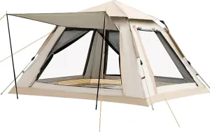 GERRIT Outdoor Camping Automatic Full Tent, Four Seasons Tent, Waterproof and Windproof Instant Camping Tent, Portable Charm Tent, Outdoor Camping Hiking Travel (Size : 215x215x145cm)
