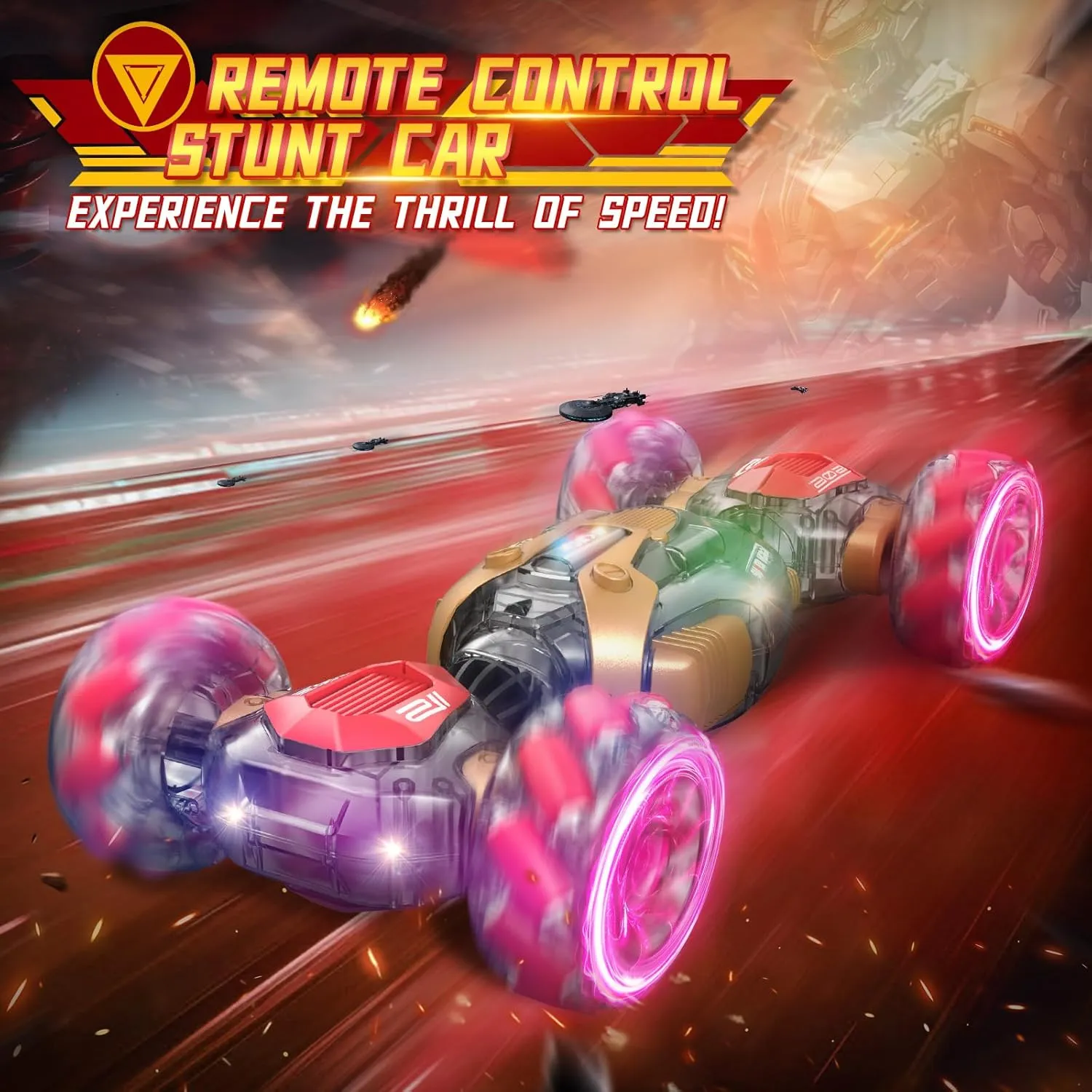 Gesture Sensing RC Stunt Car Toys, RC Car for Kids 2.4Ghz Hand & Controlled Remote Control Twist Rotating Cars 4WD Transform Off Road RC Cars for Boys 6-12 Year Perfect Christmas and Birthday Gifts