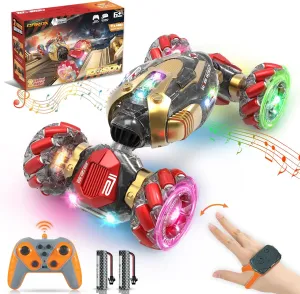 Gesture Sensing RC Stunt Car Toys, RC Car for Kids 2.4Ghz Hand & Controlled Remote Control Twist Rotating Cars 4WD Transform Off Road RC Cars for Boys 6-12 Year Perfect Christmas and Birthday Gifts