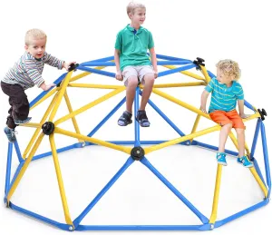 GIKPAL Climbing Dome, Upgraded 6FT Geometric Dome Climber with Climbing Grip for Kids Indoor Outdoor Play Equipment, Supports 600LBS Jungle Gym Playground Backyard Play Centre, Easy Assembly