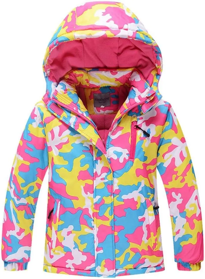 Girls/Boys Snowsuits Hooded Insulated Windproof Winer Coats Ski Jacket Snow Pants Set