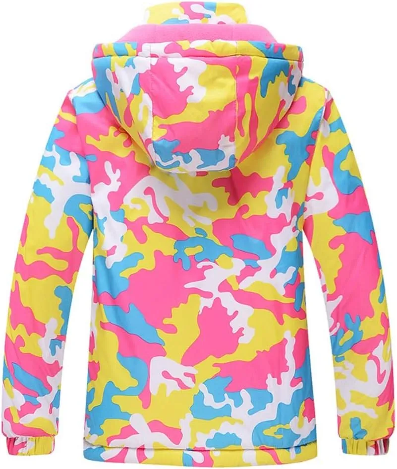 Girls/Boys Snowsuits Hooded Insulated Windproof Winer Coats Ski Jacket Snow Pants Set