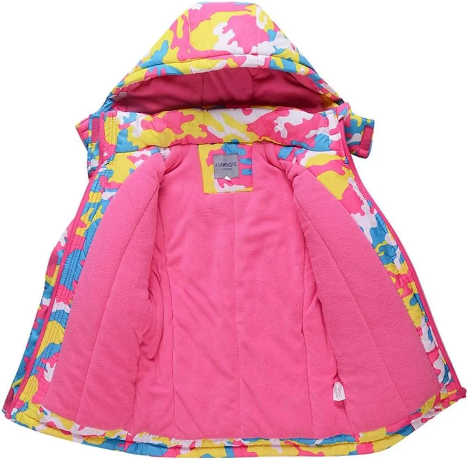 Girls/Boys Snowsuits Hooded Insulated Windproof Winer Coats Ski Jacket Snow Pants Set