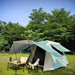 GIZNXBA Large Family Camping Tent, Instant Tent Automatic, Waterproof Pop Up Beach Canopy Tent, Windows with Mesh, Tent for Outdoor,Picnic,Camping,Gathering (Color : /Green, Size : 5-8 Person)