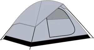 Glacier Gray Compact Camping Tent for 2 Person, Waterproof with Rainfly, Lightweight & Portable for Hiking & Backpacking