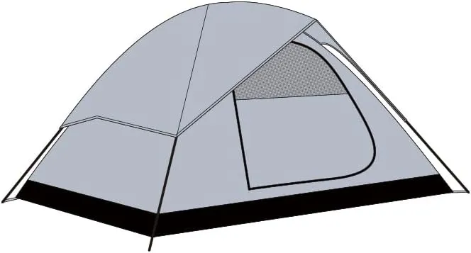 Glacier Gray Compact Camping Tent for 2 Person, Waterproof with Rainfly, Lightweight & Portable for Hiking & Backpacking