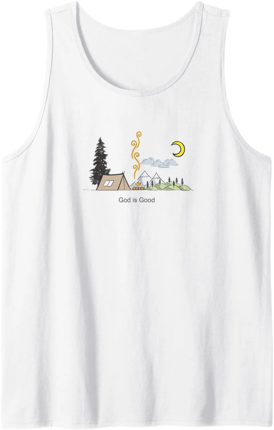 God is Good Camping Simple Life Graphic Design Tank Top