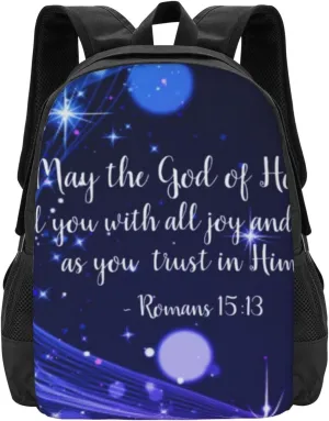 God Of Hope Romans 15 13 Bible Verse, Christmas Lightweight Packable Backpack Travel Casual Hiking Daypack Foldable Backpack For Men Women