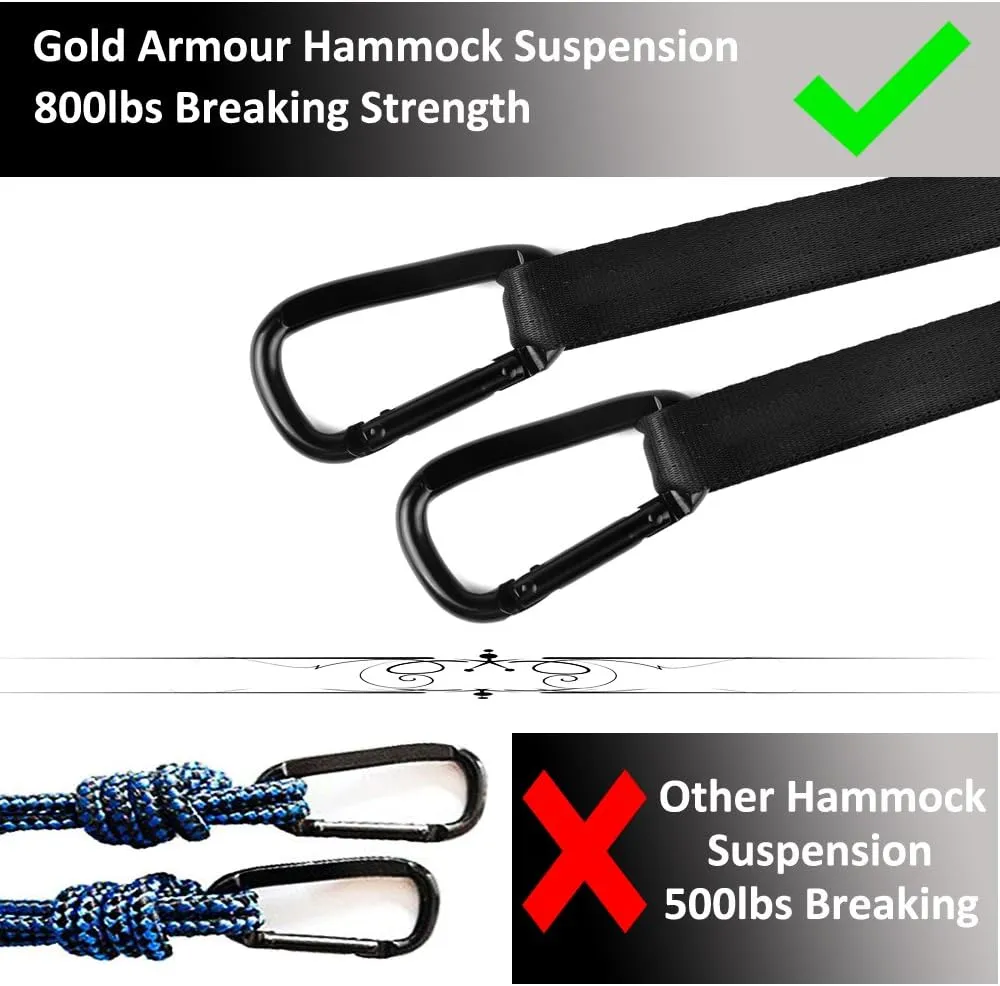 Gold Armour Camping Hammock with Bug Net - XL Double Hammock Portable Hammock Camping Accessories Gear Mosquito Bug Net Set for Outdoor Indoor, USA Based Brand (Hawaiian)