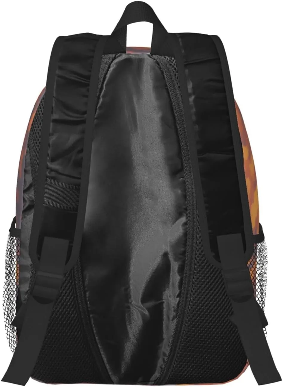 Gold Texture Printed Pattern Backpack Lightweight Casual Backpack Double Shoulder Bag Travel Daypack With Laptop Compartmen