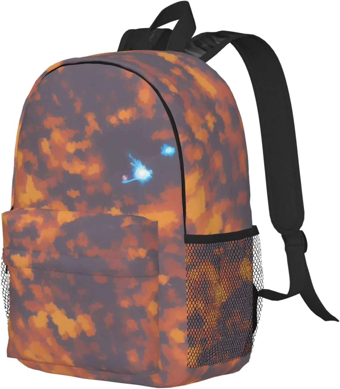 Gold Texture Printed Pattern Backpack Lightweight Casual Backpack Double Shoulder Bag Travel Daypack With Laptop Compartmen