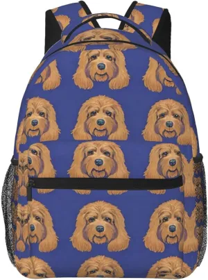 Golden Doodle Dog Art Rucksack Polyester Anti-Theft Multipurpose Carry On Bag Large Capacity Travel and Sport Backpack Rucksack With Smooth Zippers