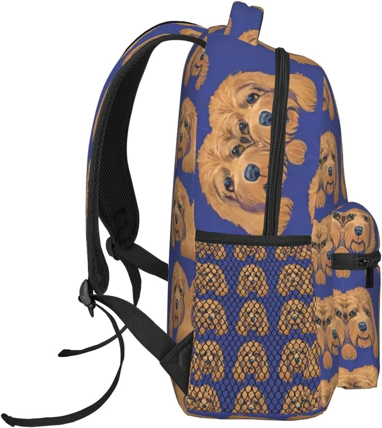 Golden Doodle Dog Art Rucksack Polyester Anti-Theft Multipurpose Carry On Bag Large Capacity Travel and Sport Backpack Rucksack With Smooth Zippers