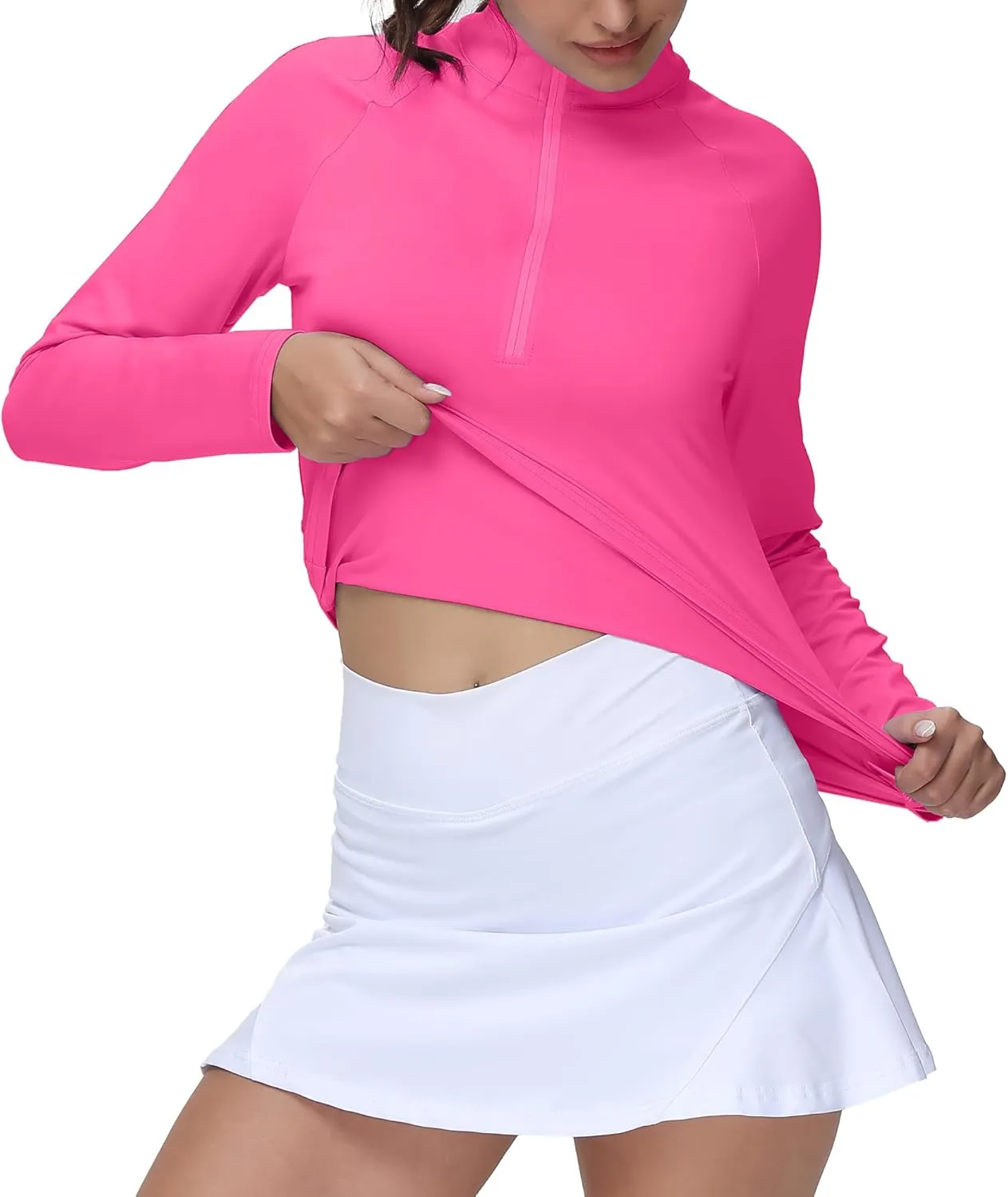 Golf Shirts for Woman UPF 50  Sun Protection Quick Dry Lightweight Long Sleeve Polo Shirts for Woman Rash Guard