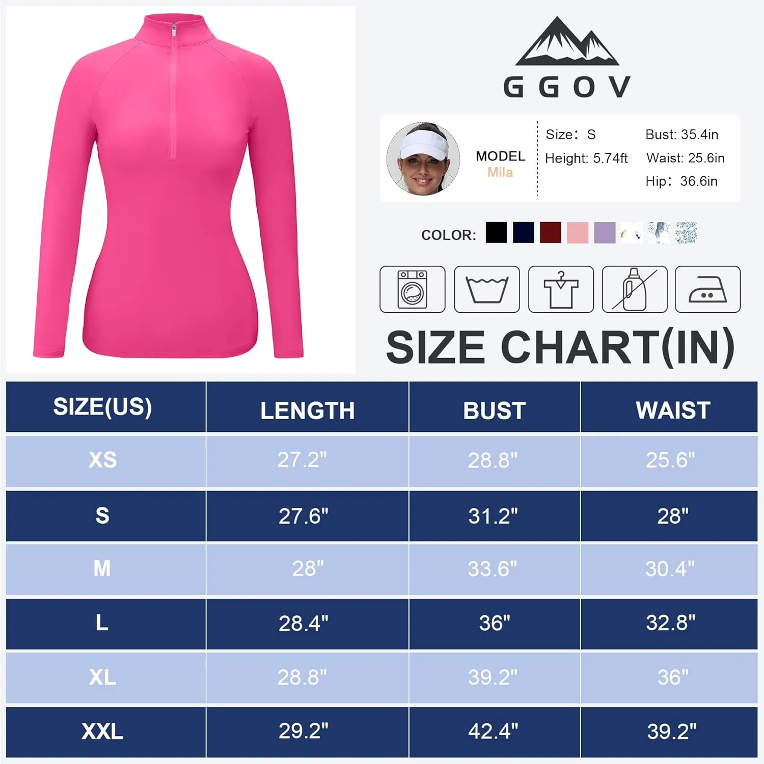 Golf Shirts for Woman UPF 50  Sun Protection Quick Dry Lightweight Long Sleeve Polo Shirts for Woman Rash Guard