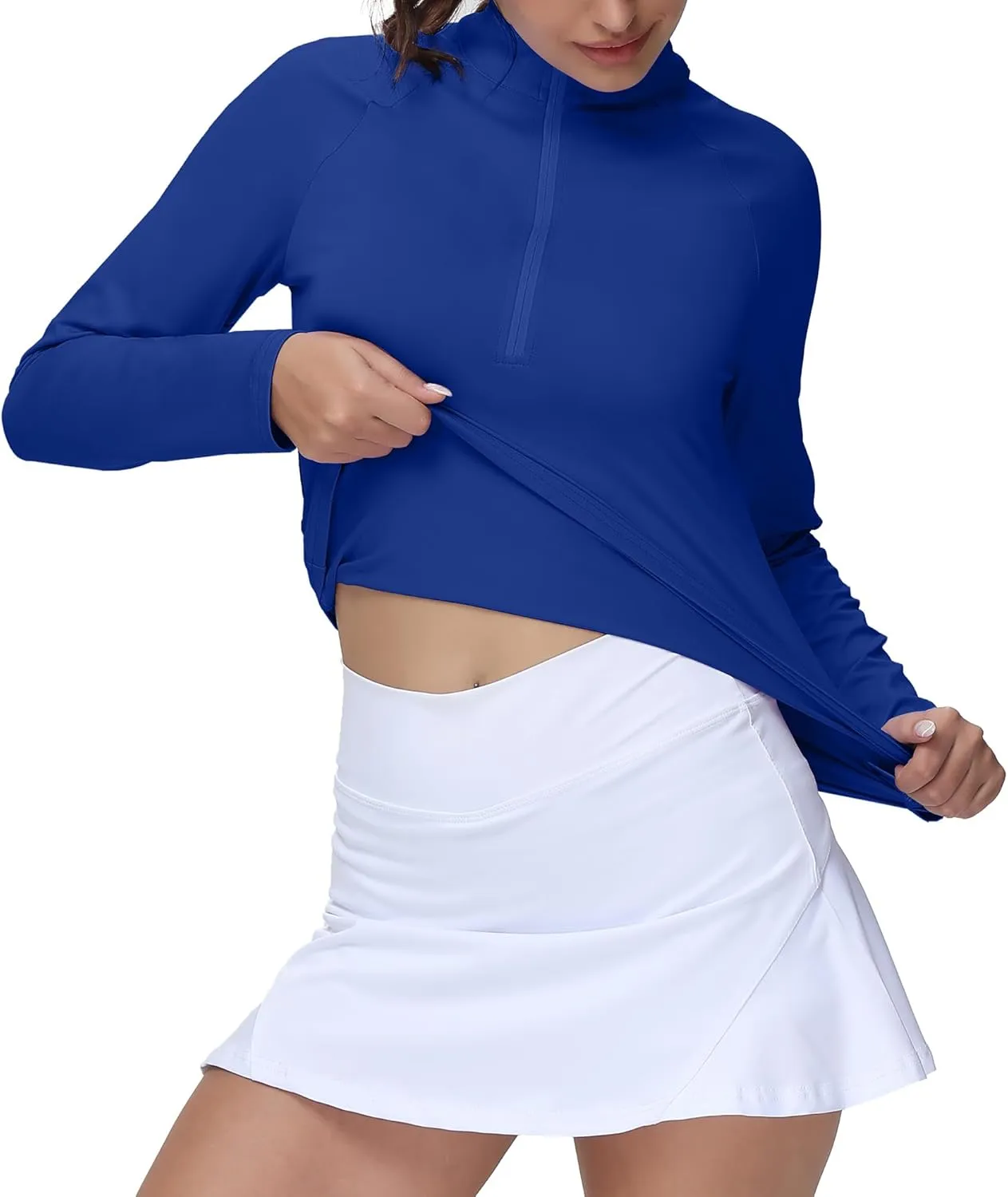 Golf Shirts for Woman UPF 50  Sun Protection Quick Dry Lightweight Long Sleeve Polo Shirts for Woman Rash Guard