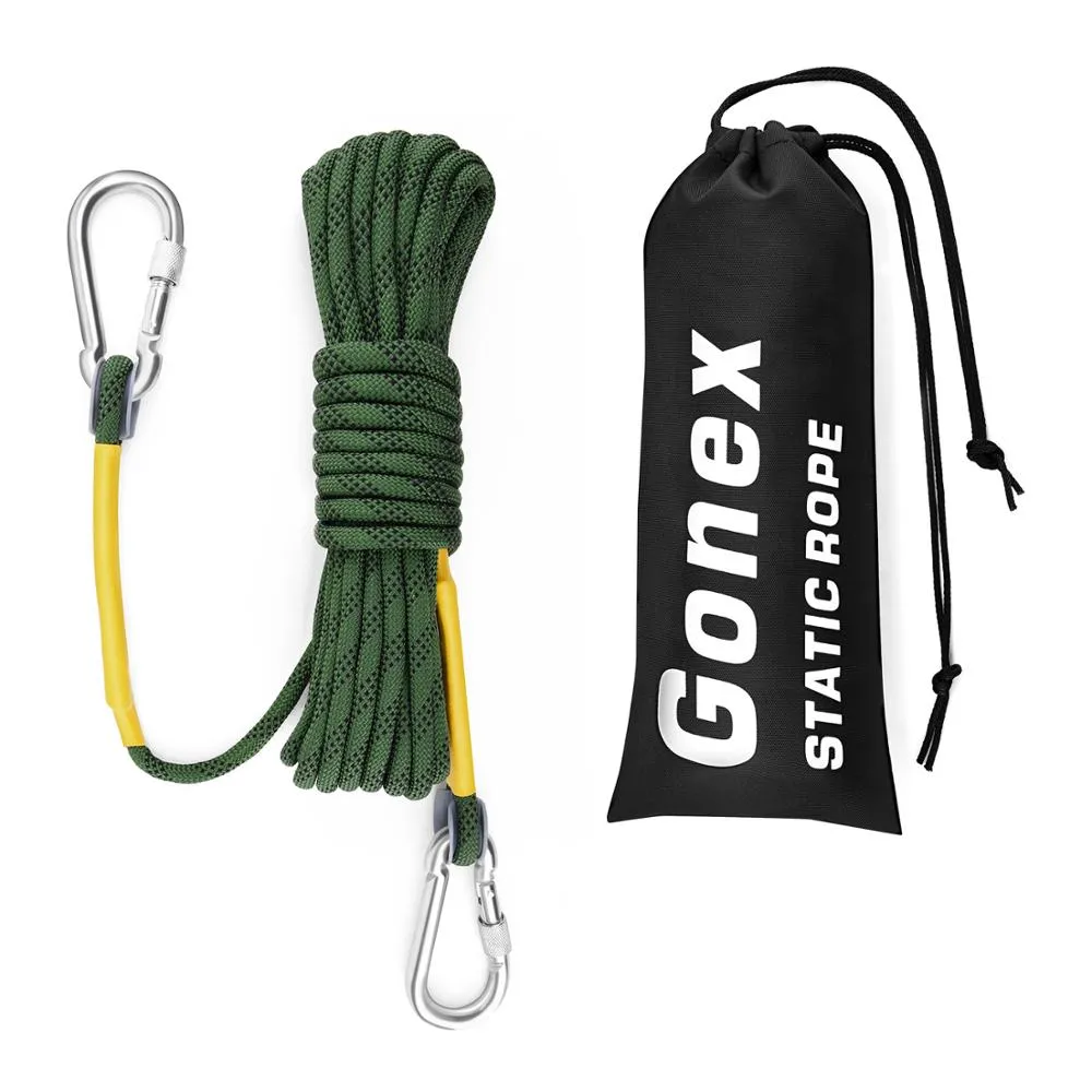 Gonex PRO 10m Static Climbing Rope Carabiner
